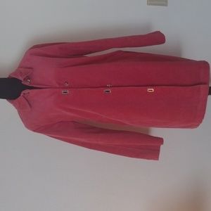 Coral corduroy, Jones Studio jacket, size medium. Paisley pint liner.